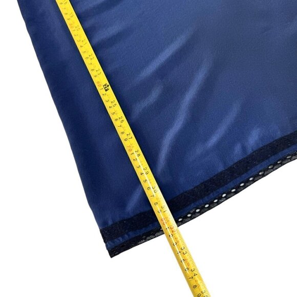 Joie Boho Silk Shift Mini Dress Sz.S Blue Lace Tie Neck Bell Sleeve Whimsigoth - Picture 8 of 14